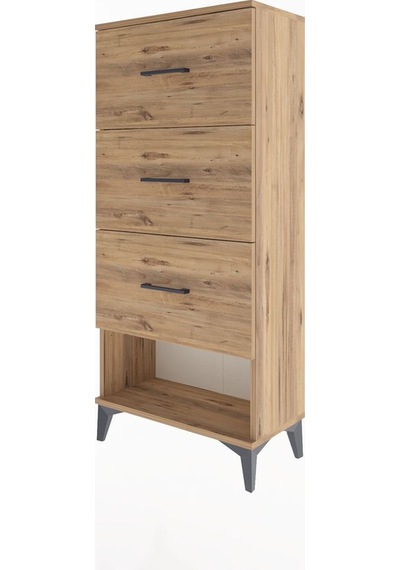 Arges Dolap 3 Çekmeceli 60x30x134 Çam-çam Çam
