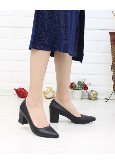Nesilshoes Nesil Shoes Bln 410 Siyah Günlük Topuklu Kadın Ayakkabı