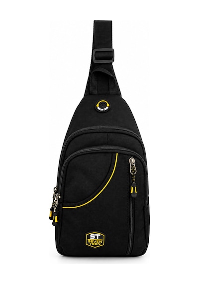 Seventeen Unisex Spor Çok Bölmeli Çapraz Askılı Body Bag Siyah-sarı