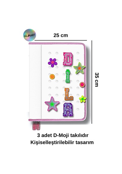 Delik Serisi 25x35 Cm Ödev Dosyası, Abka Taşıyıcı Proje Dosyası Fermuarlı 1 Adet Beyaz