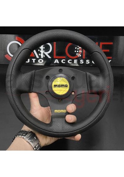 Spor Direksiyon Deri 24cm Momo Tip - Yarış Spor Direksiyonu Karma