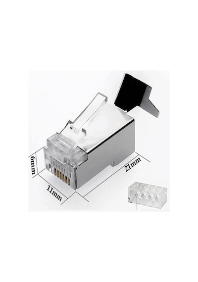 SpeedUF Cat7 Metal Konnektör Rj45 CAT7 Jack + Kablo Ayraç 20 Adet