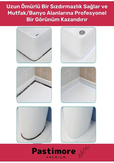 Duş Pvc Lavabo Küvet Tezgah Kenar Banyo Mutfak 3,2 Mt Su Sızdırmaz Geçirmez Yalıtım Bant - 2 Adet