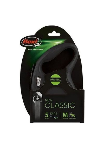 Flexi New Classic Siyah Otomatik Şerit Köpek Gezdirme Tasması-M Siyah
