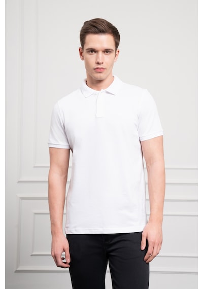 Erkek Beyaz Basic Polo Yaka Dynamic Fit T-shirt 25yc018003600 Beyaz Beyaz