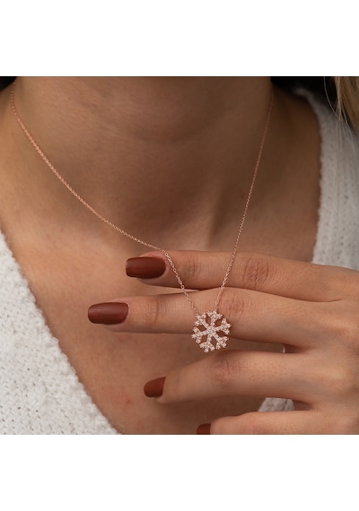 925 Ayar Rose Kartanesi Kolye Kadın Gümüş Kolye (354733722)
