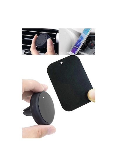 Telefon Araç Içi Tutucu Stant Metal Plaka Magnetic Mıknatıslı Tutucular Için Metal Tutucu Seti -114 Siyah