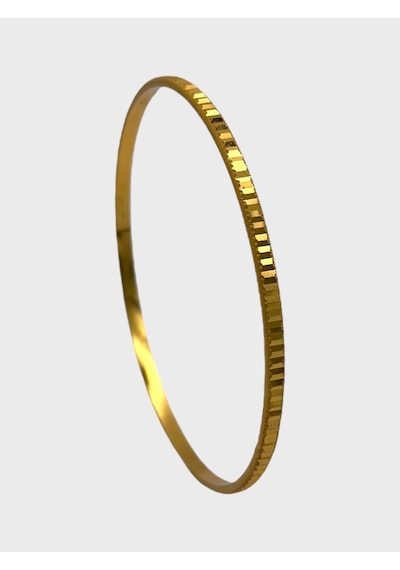 Arnes Jewelry Çelik 22 Ayar Altın Kaplama Desenli Ajda Bilezik - 1 Adet 20 Cm Ar621nes Gold