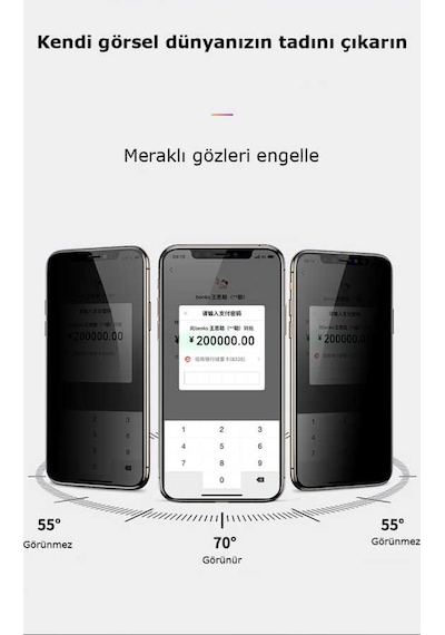 Nihcase Apple Uyumlu iPhone 14 Plus Kor Privacy Hayalet Ekran Koruyucu