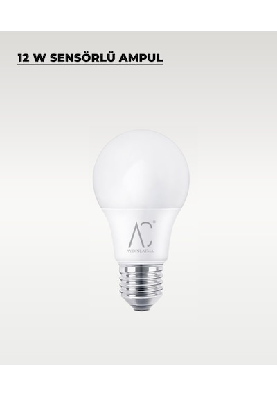 12w Sensörlü Led Ampul 6500k Beyaz Işık Hareket Algılayan Akıllı Ampul