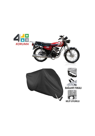 Shinari Taipar 100Cc Motosiklet Brandası ( Kilit Uyumlu - Siyah