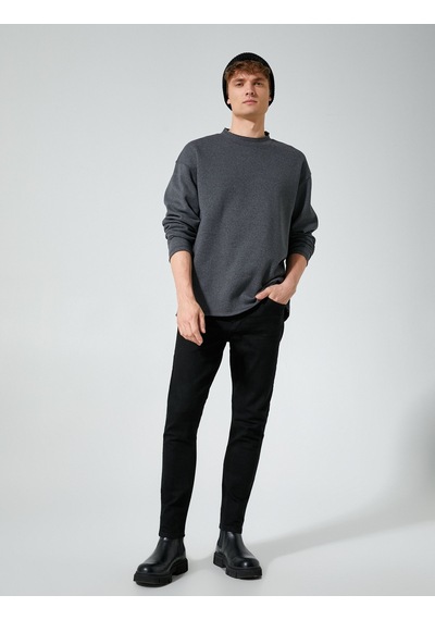 Koton Skinny Fit Kot Pantolon - Michael Jean Siyah 4wam40124nd