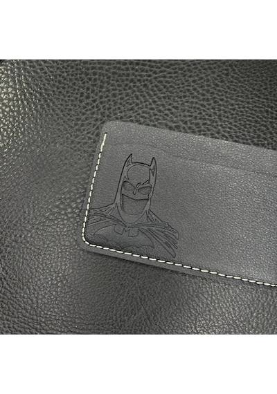 Koto Batman Tasarımlı El Yapımı Hakiki Deri Cüzdan & Kartlık Siyah