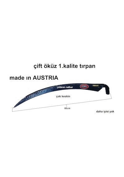 Çift Öküz Tırpan Avusturya Malı Çiftöküz Ot Biçme Tırpan