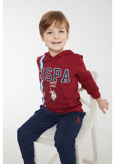 U.S. Polo Assn.  Erkek Çocuk Bordo Eşofman Takımı Bordo
