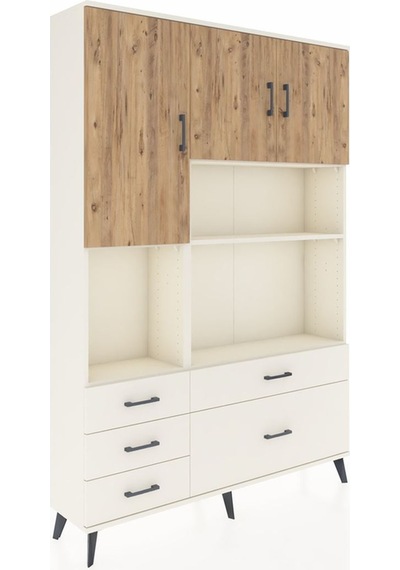 Arges Dolap 8 Raflı 5 Çekmeceli 3 Kapaklı 132x30x195 Aytaşı-çam/aytaşı Atlas Çam/aytası