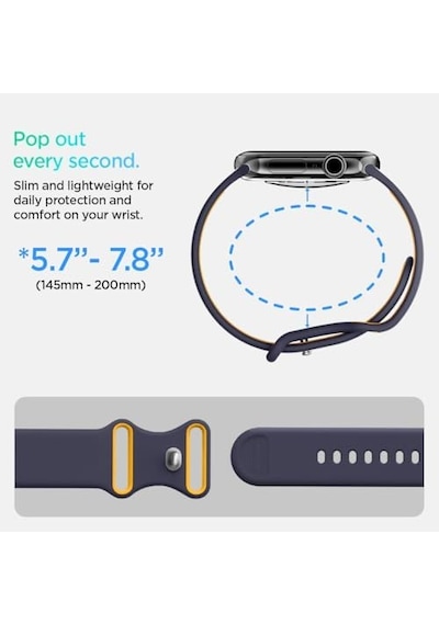 Apple Watch Ultra 49mm Seri 3/2/1-46mm Seri 11/10-45mm Seri Se3/9/8/7-44mm Seri Se2/se/6/5/4 İle Uyumlu Kordon Kayış Nano Pop Blueberry Navy - Amp09322