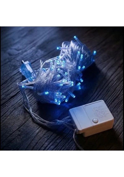 Hubrendy Emin 10m 100 Led Damla Uçlu Mavi Işık Şeffaf Kablo
