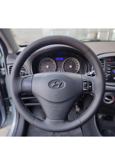 Hyundai Accent Era Araca Özel Direksiyon Kılıfı Noktalı Düz Gri