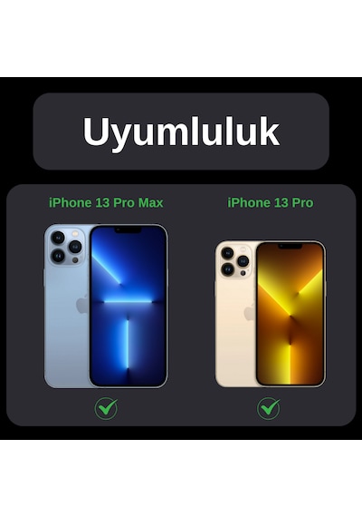 Safeus Safir Temperli Kamera Lens Koruyucu Apple Uyumlu iPhone 13 Pro Max Ve İle Yeşil