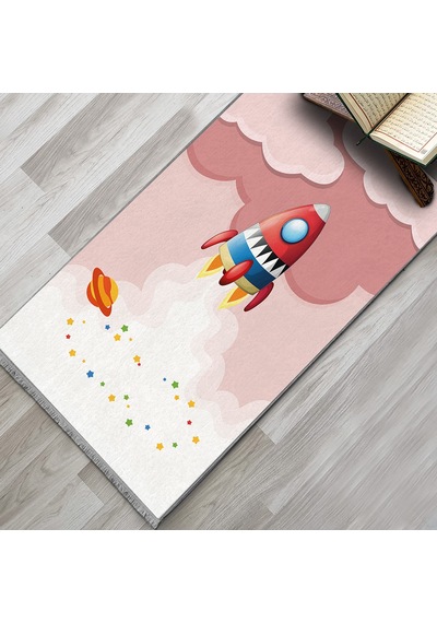 Evaşk Çocuk Seccadesi Namazlık Dokuma Halı Kaymaz Muslumana Seccade50 x 90 PEMBE 1EVASK416P66