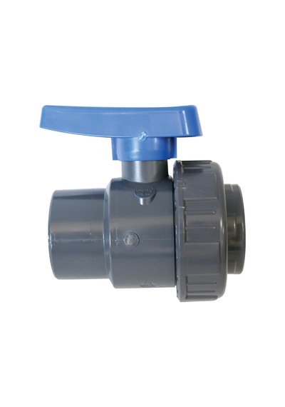 Ball Valve 1". Single Union Bspt. Plastic. Grey
