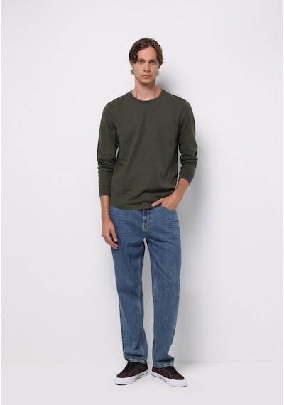 Colin's Colins Regular Fit Yuvarlak Yaka Düz Erkek Yeşil Uzun Kol Tişört Cl1076432 Q1.v1 Kha Haki