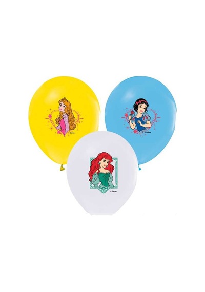 Balonevi Balon Prenses Baskılı Pastel Renk 4+1 100 Lü 1930 Çok Renkli