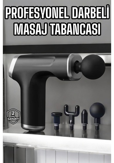 Tabancası 4 Başlıklı Kas Ve Vücut Ağrıları İçin Şarjlı Darbeli