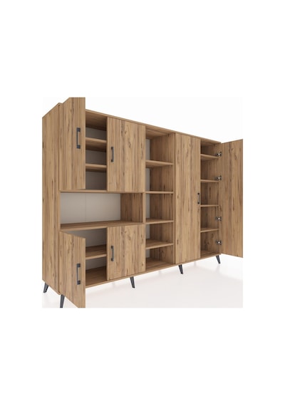 Hyperion Dolap 13 Raflı 6 Kapaklı 220x44x163 Çam-çam Çam-çam