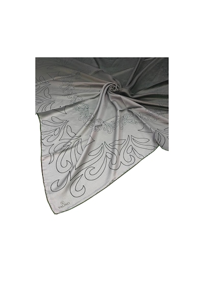 Mim Eşarp Valino Degrade Desenli Şifon Eşarp 90x90 Cm Koyu Gri - Füme