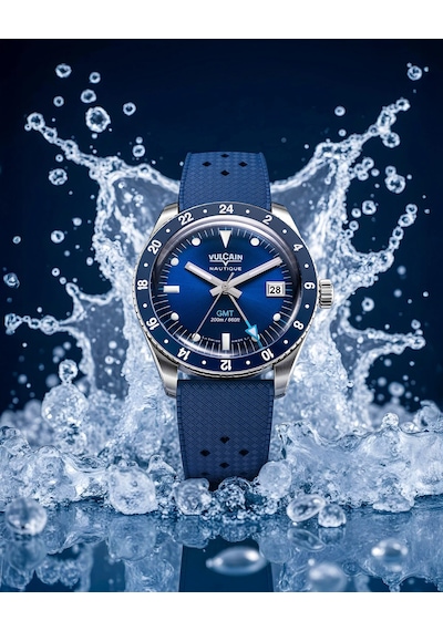 Vulcain Skindiver Nautique Gmt Blue Bar200 Otomatik Erkek Kol Saati Metalik