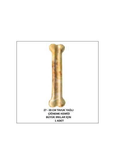 Büyük Irklar İçin Yenilebilir Tavuk Yağlı 27-28 Cm Xxl Dev Çiğneme Kemiği 1 Adet