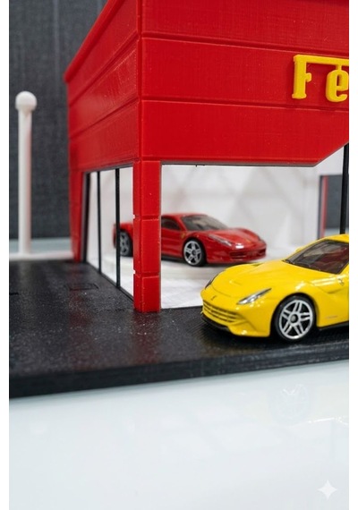 Ferrari Showroom Tasarımlı Dekoratif Diorama 1:64