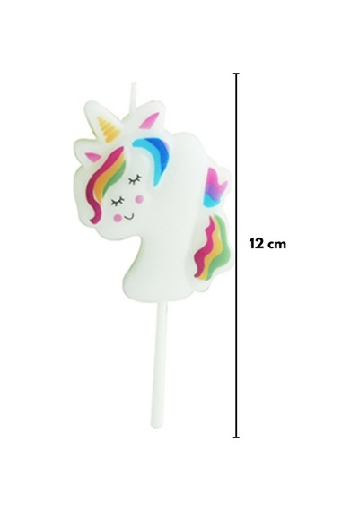 Beyaz 4 Rakamı Unicorn Figür Parti Mumu