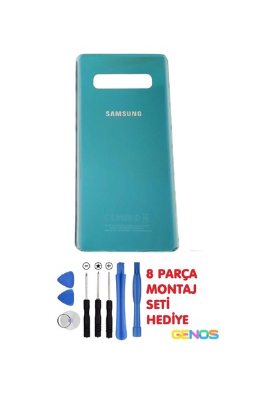Samsung Galaxy Uyumlu S10 Arka Cam Kapak Batarya Pil Kapağı Yeşil + Montaj Set Diğer
