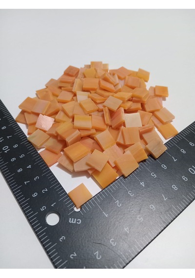 Açık Turuncu Kare Vitray Cam Mozaik Taşı - Sanatsal Mozaik İçin Yaklaşık 10 X 10 Mm