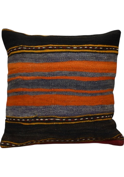 Zehra Abla Halı Yeni El Dokuma Dekoratif Kilim Kırlent Yastık Kılıfı 6459 Çok Renkli