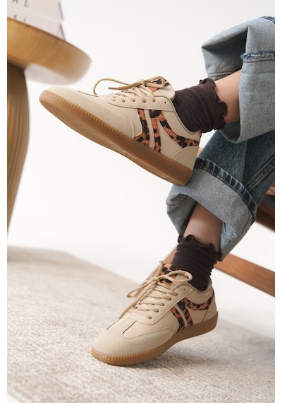 Daxtors Garantili Carina Günlük Ortopedik Kadın Sneaker Spor Ayakkabı Leopar