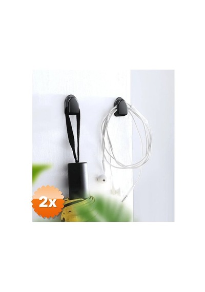 2 Paket Siyah Çok Amaçlı Yapışkanlı Kanca 10'lu