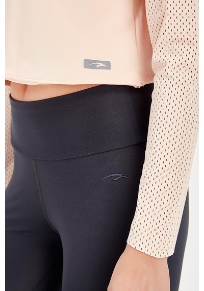 Maraton Active Regular Kadın Bisiklet Yaka Uzun Kol Fitness Mercan Sweatshirt 18557-mercan