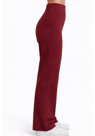 Axxel Kadın Bordo 2 İplik Yüksek Bel Eşofman Pantolon-p2249 Bordo