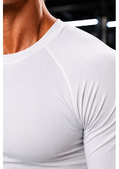 Sapeur Erkek Premium Raglan Dikişli Compression Tişört - Ultra Esnek Ve Nefes Alan Beyaz