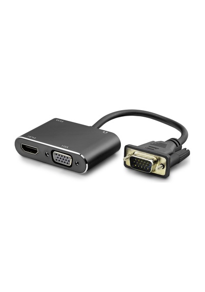 Vga To Hdmi + Vga Dişi Ses Çıkışlı Görüntü Dönüştürücü 1080p 22 Cm - Siyah Hdx7821