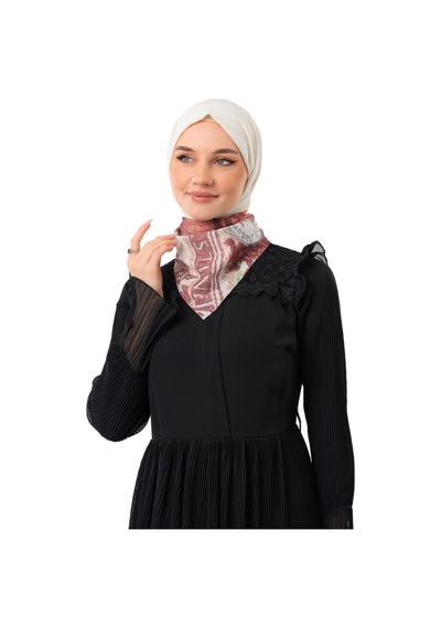 Zaytoon Filistin Eski Görüntü Yaşlanmış Ellele Kırmızı Dijital Baskılı Küçük Fular 45 45 Unisex S100052 Beyaz-kırmızı