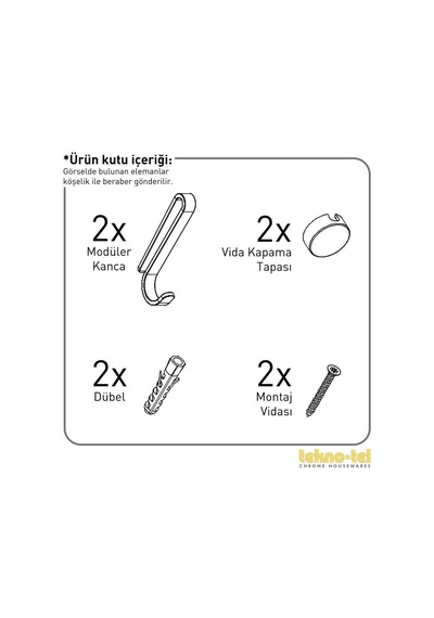 Teknotel İki Katlı Kancalı Banyo Rafı Mat Siyah Bk022h Mat Siyah