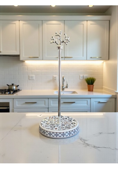 Kağıt Havluluk - Ceramic Desen Gümüş Kahverengi