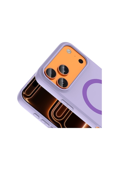 İphone 18 Pro Max Kılıf M-safe Şarj Özellikli Zore Aris Silikon Kapak - Lila
