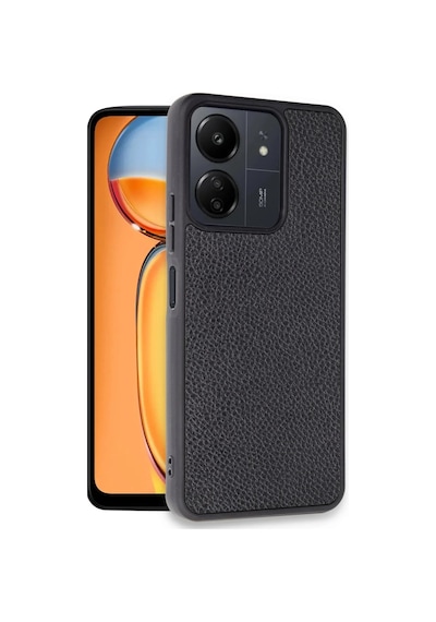 Xiaomi Redmi 13c Uyumlu Kılıf Aras Deri Kapak - Siyah