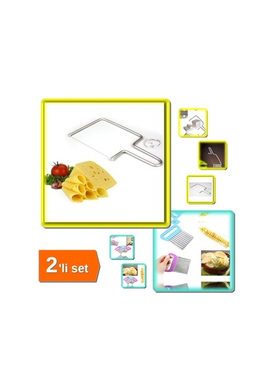 Peynir Kesme Teli + Pratik Kolay Patates Meyve Ve Sebze Dilimleyici Doğrama Bıçağı - 2li Set R7e4k3 Diğer